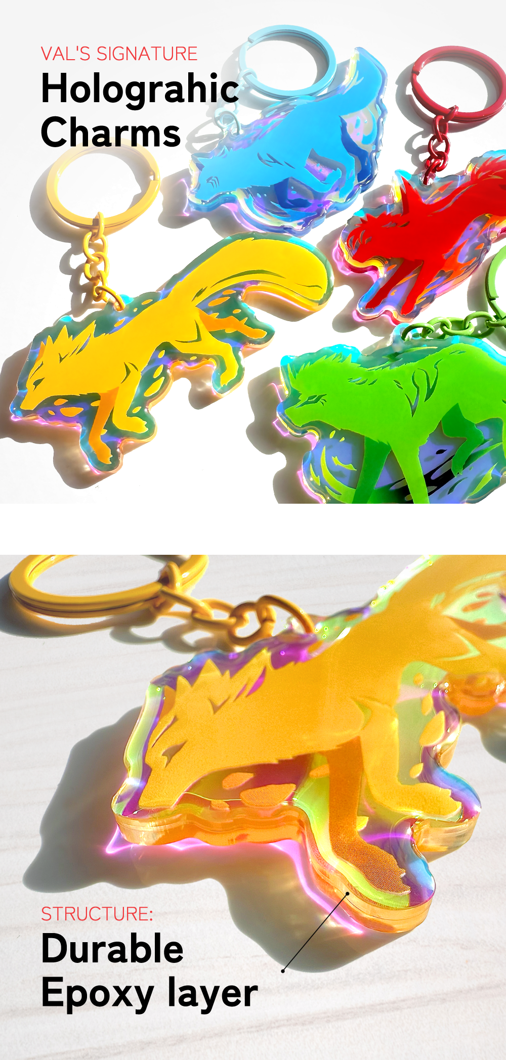 VALKOREY Yellow Wolf Akhira | Keychain